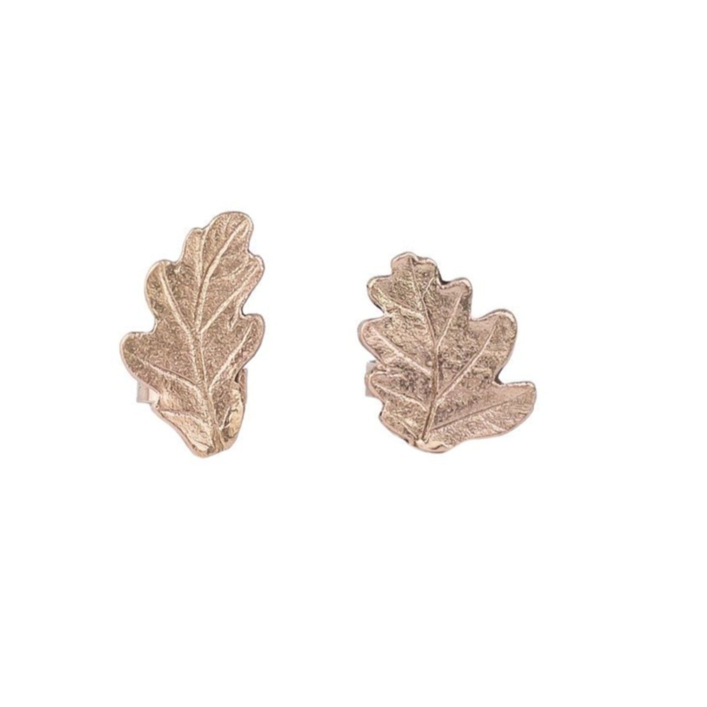 Rose gold oak studs - Bethan Jarvis Fingerprint Jewellery