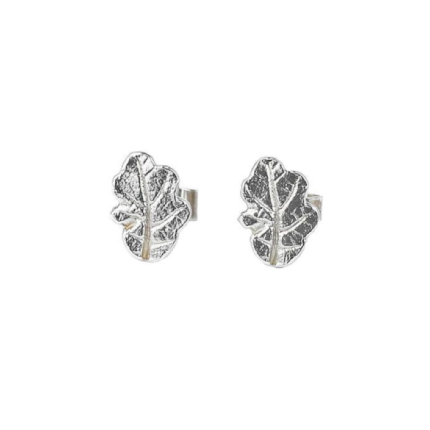 Tiny oak leaf studs - Bethan Jarvis Fingerprint Jewellery