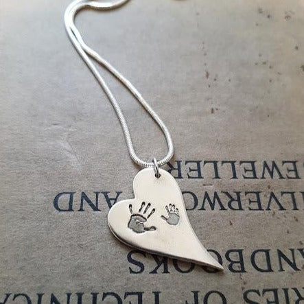 Double Handprint Necklace - Bethan Jarvis Fingerprint Jewellery