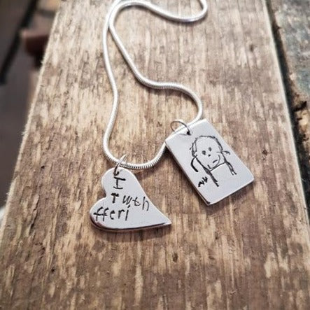 Medium Charm Necklace - Bethan Jarvis Fingerprint Jewellery