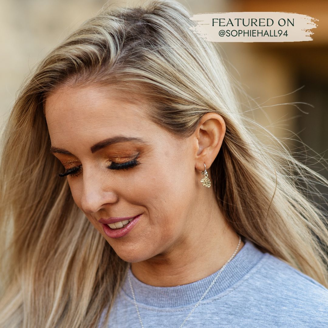 Oak leaf drop earrings