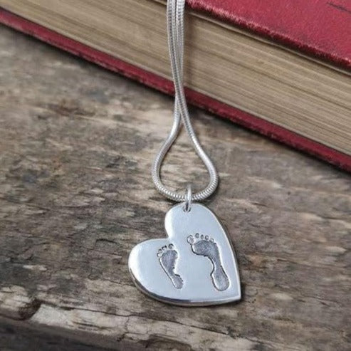 Double Handprint Necklace - Bethan Jarvis Fingerprint Jewellery