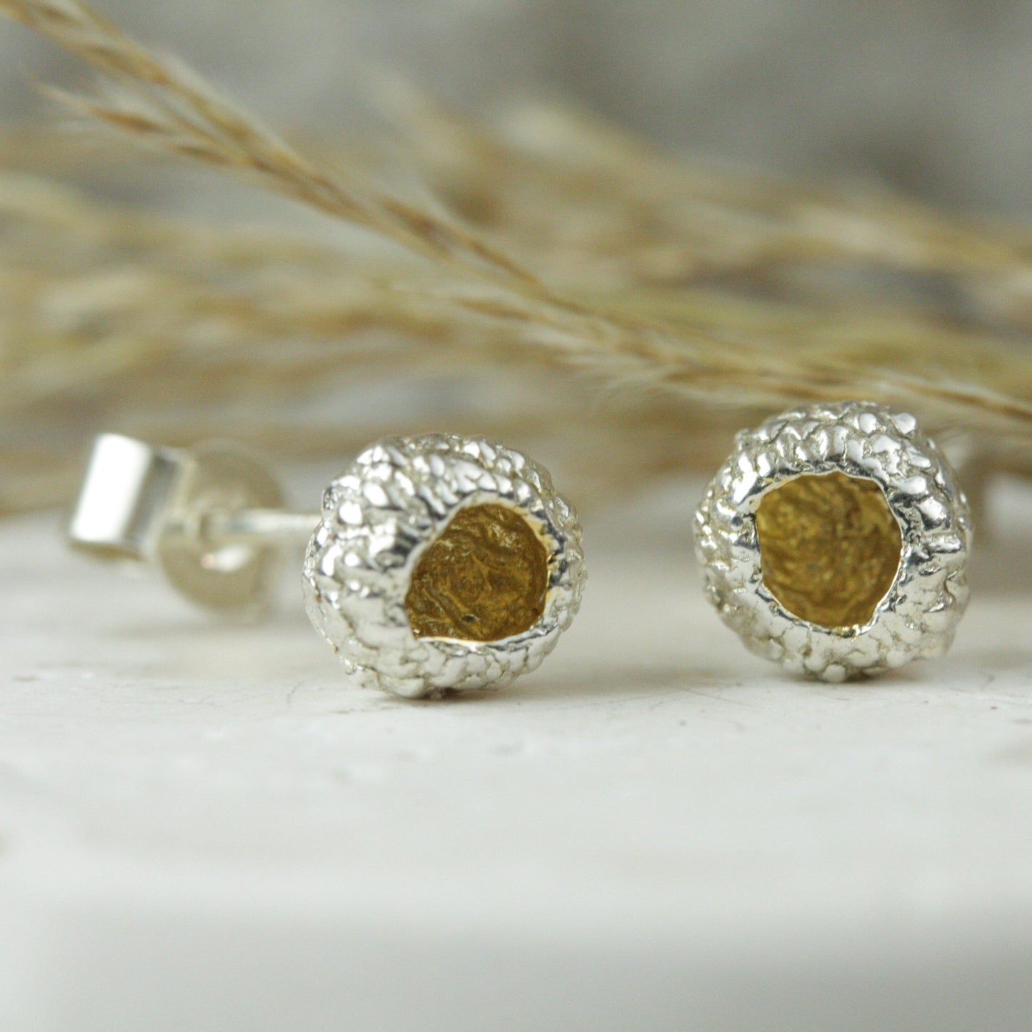 Acorn cup studs (mini) - Bethan Jarvis Fingerprint Jewellery