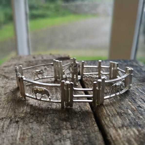 Farmyard Gate Bracelet - 3 animals - Bethan Jarvis Fingerprint Jewellery