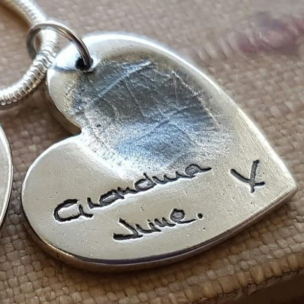 Memorial Jewellery Large heart necklace - Bethan Jarvis Fingerprint Jewellery