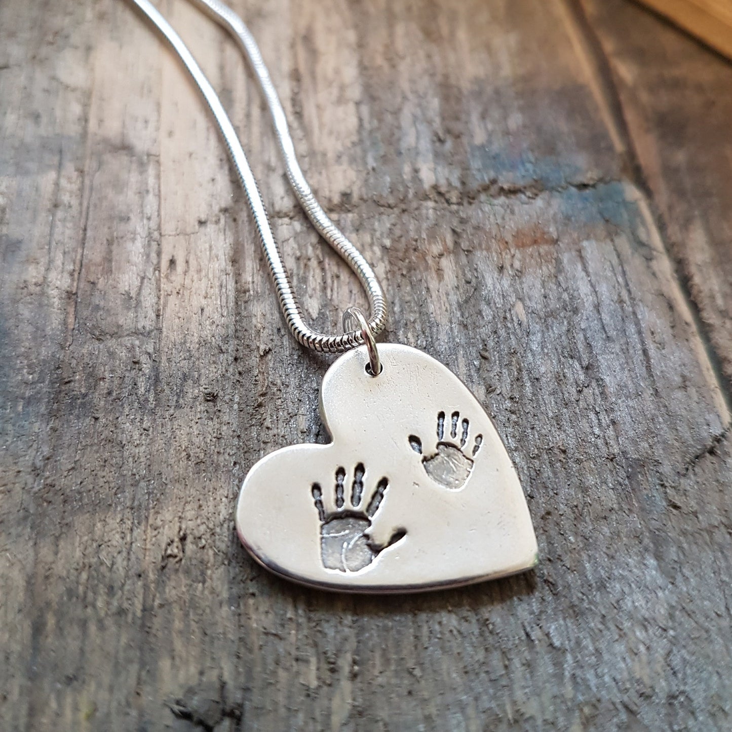 Double Handprint Necklace - Bethan Jarvis Fingerprint Jewellery