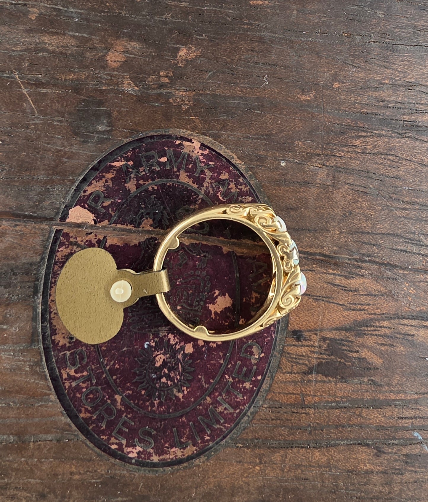 Victorian Opal and Diamond Trilogy Ring 18ct Gold