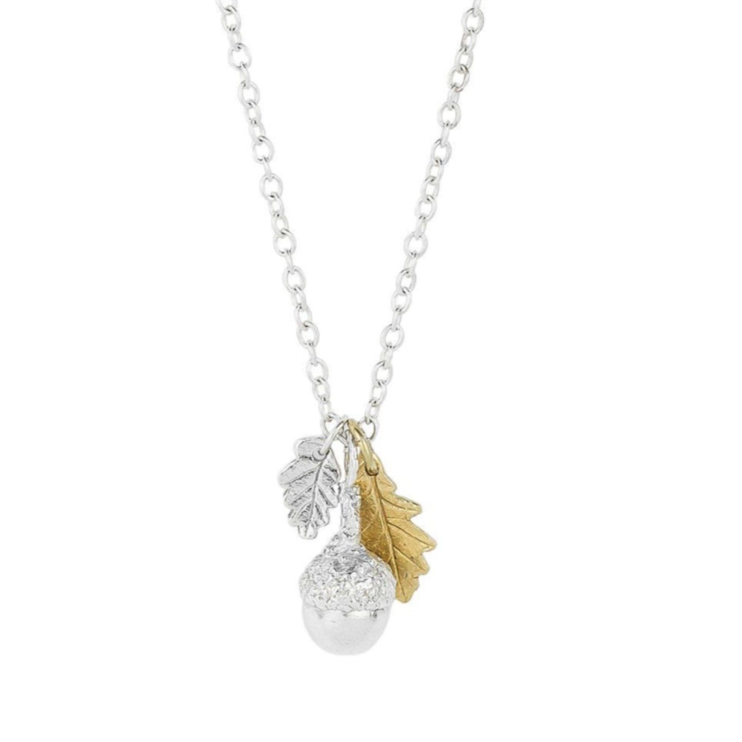 Load image into Gallery viewer, Acorn and oak leaf cluster necklace - Bethan Jarvis Fingerprint Jewellery
