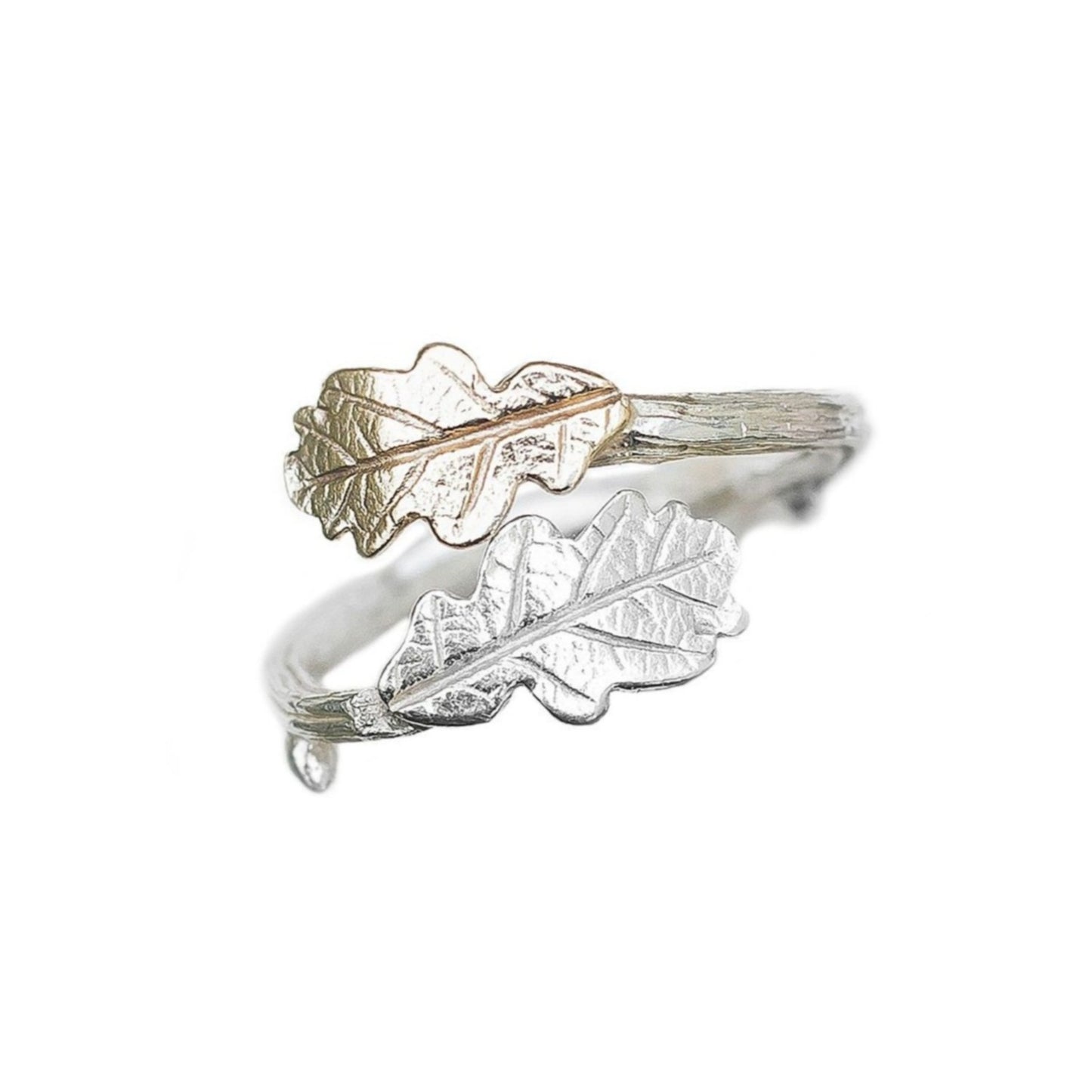 Double oak leaf ring - Bethan Jarvis Fingerprint Jewellery