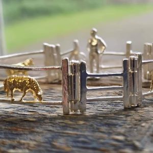 Farmyard Gate Bracelet - 2 animals - Bethan Jarvis Fingerprint Jewellery
