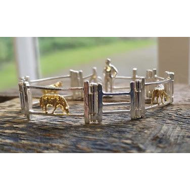 Farmyard Gate Bracelet - 3 animals - Bethan Jarvis Fingerprint Jewellery