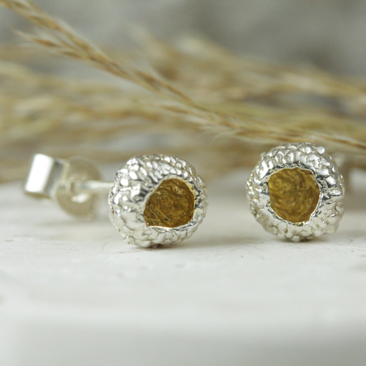 Load image into Gallery viewer, Acorn cup studs (mini) - Bethan Jarvis Fingerprint Jewellery
