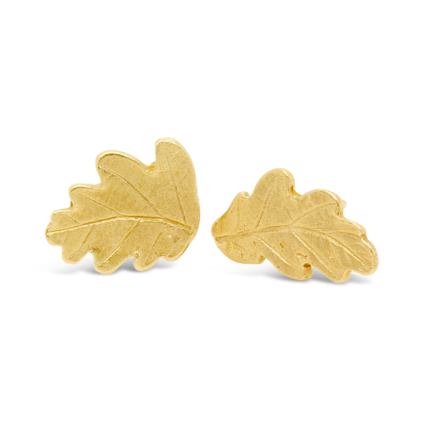 9ct gold Oak leaf earrings - Bethan Jarvis Fingerprint Jewellery