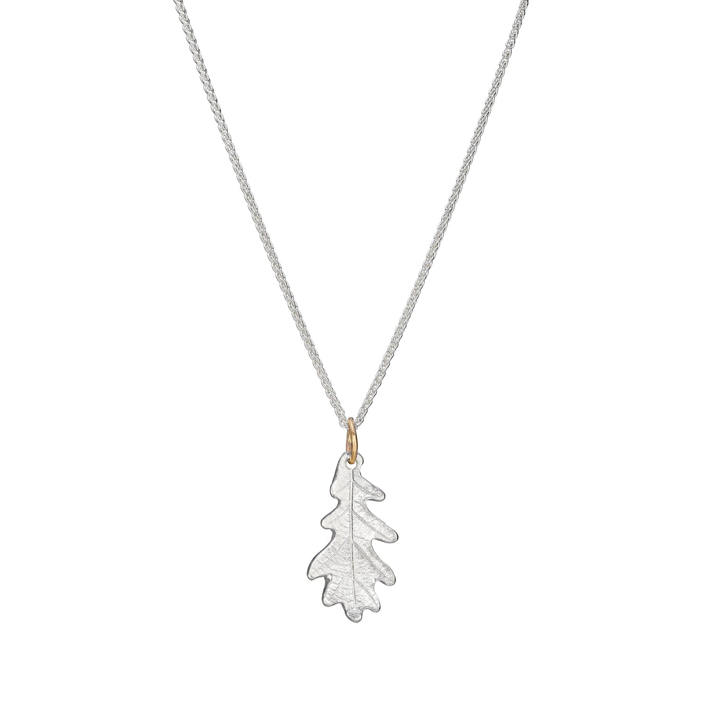 Oak leaf necklace with gold detail