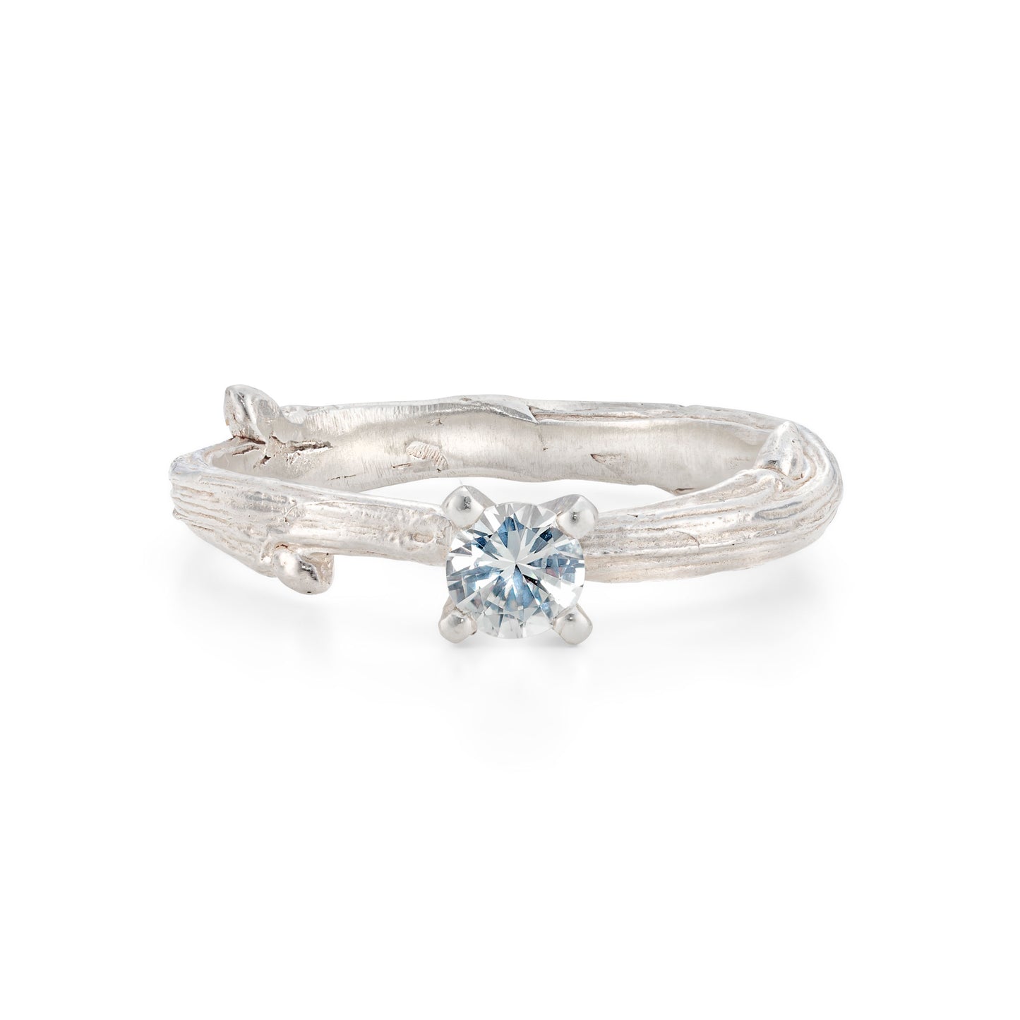 White Gold Diamond & Roses Twig Ring - your choice of stone - Beth Millner  Jewelry