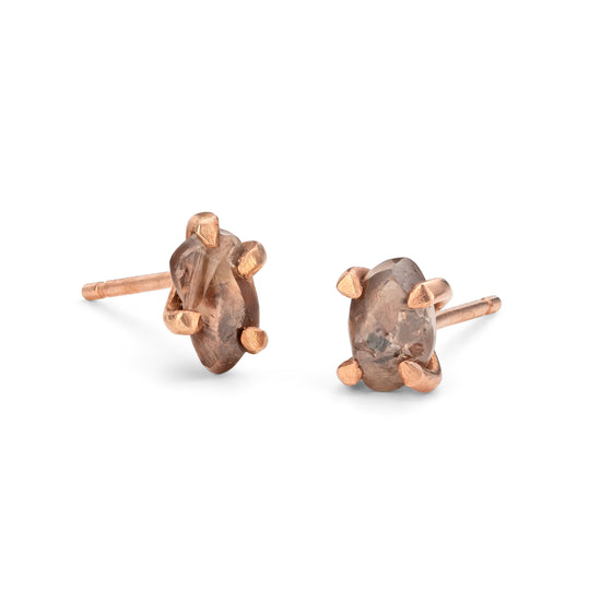Rough Diamonds and Rose Gold earrings